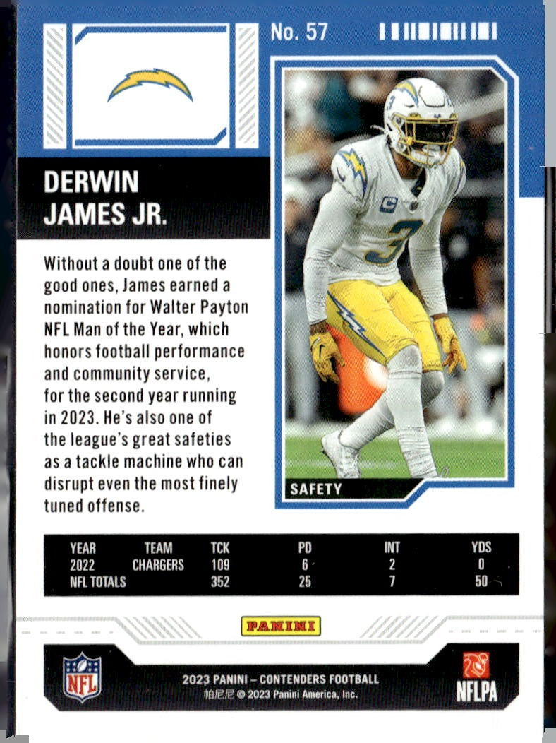 2023 Panini Contenders Derwin James Jr. Season Ticket Retail #57
