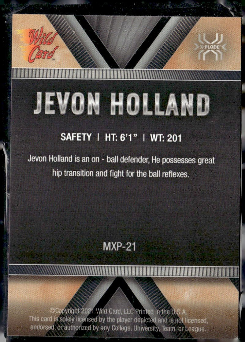 2021 Wild Card MATTE - X-Plods Jevon Holland #MXP-21 Silver/Orange
