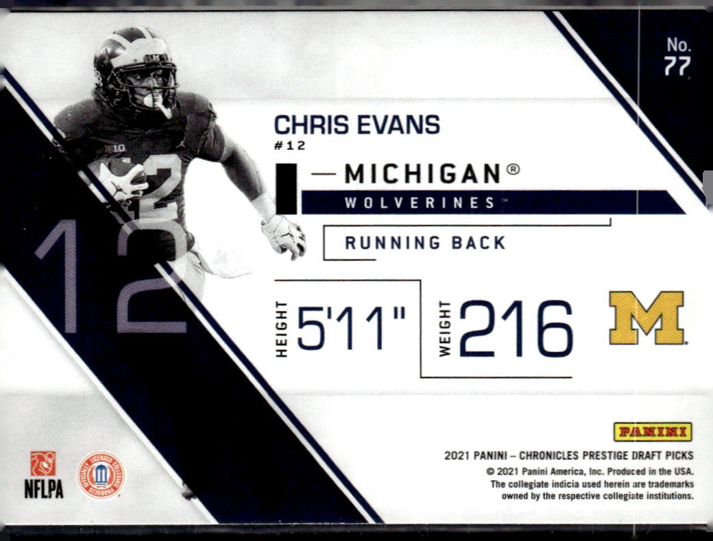 2021 Panini Chronicles Draft Picks Chris Evans #77