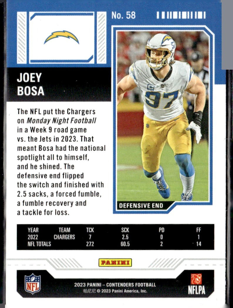 2023 Panini Contenders Joey Bosa Season Ticket Retail #58