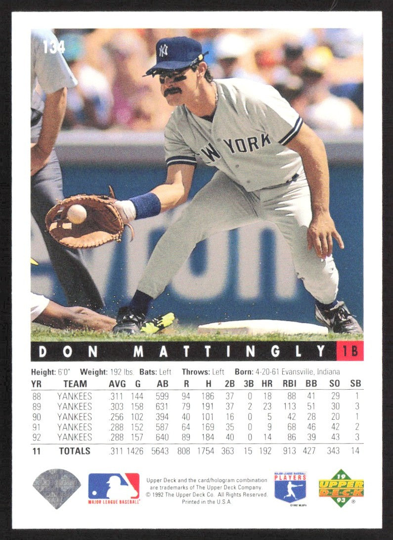 1993 Upper Deck 134 Don Mattingly