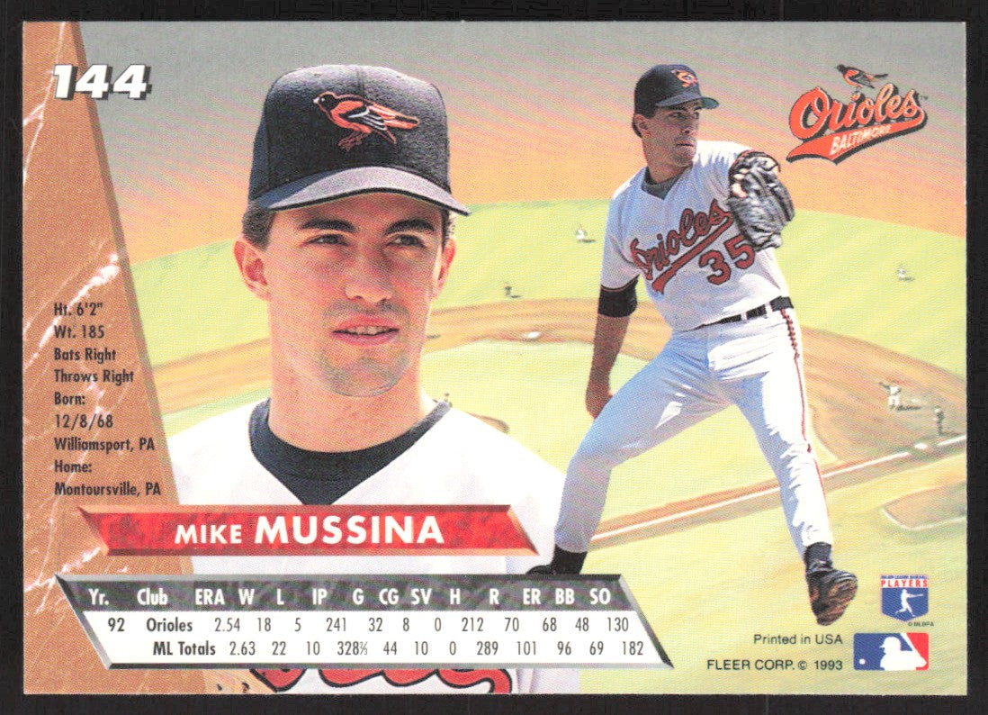 1993 Ultra 144 Mike Mussina