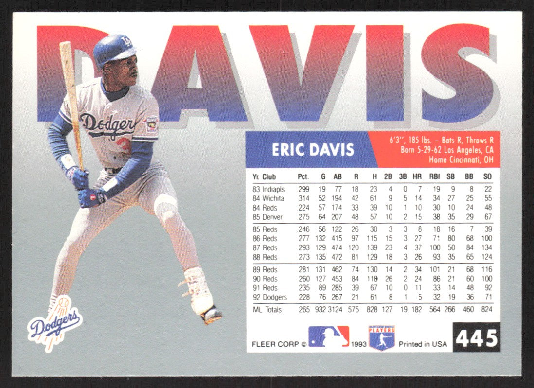 1993 Fleer 445 Eric Davis