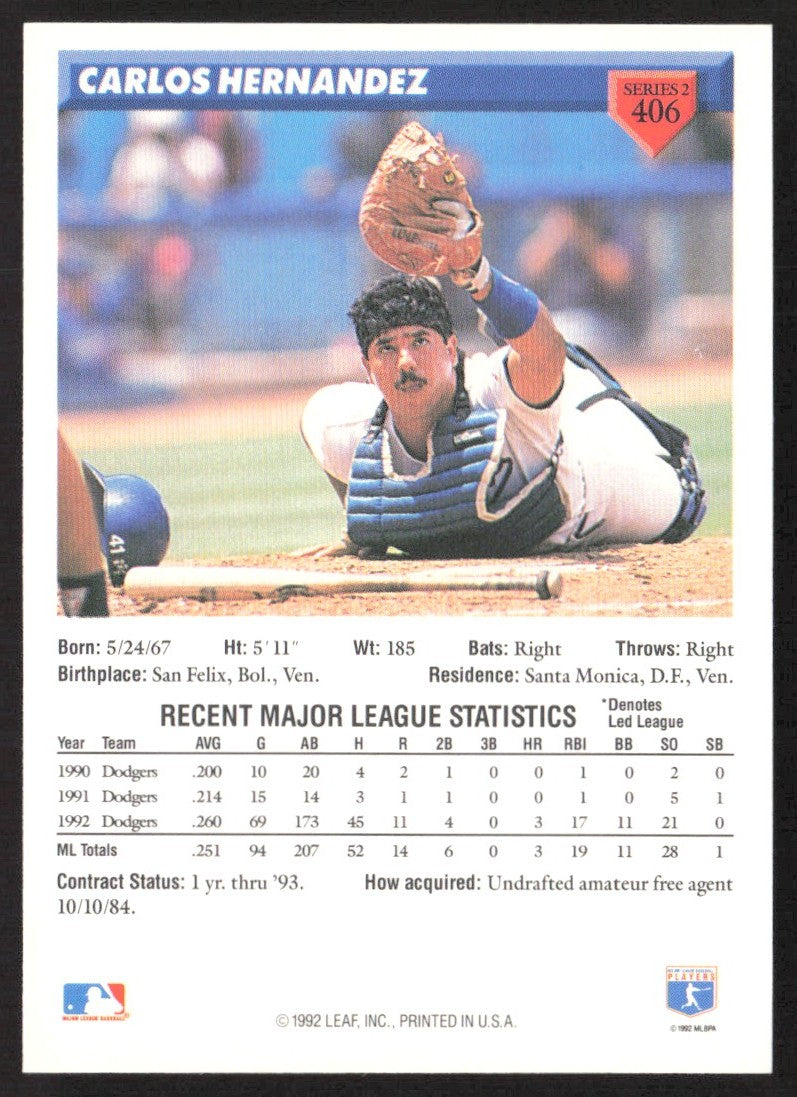 1993 Donruss 406 Carlos Hernandez
