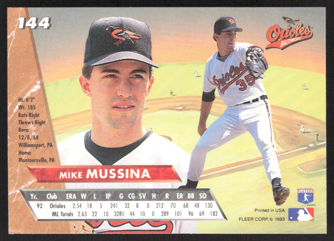 1993 Ultra 144 Mike Mussina