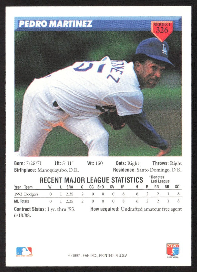 1993 Donruss 326 Pedro Martinez