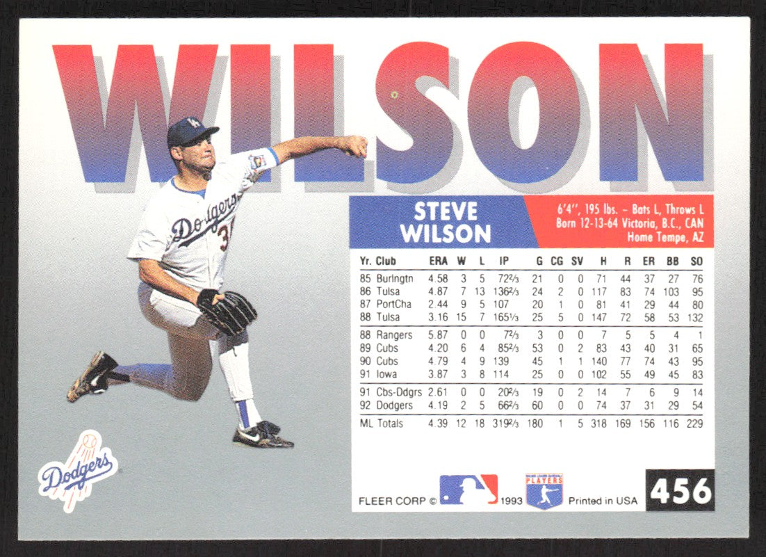 1993 Fleer 456 Steve Wilson