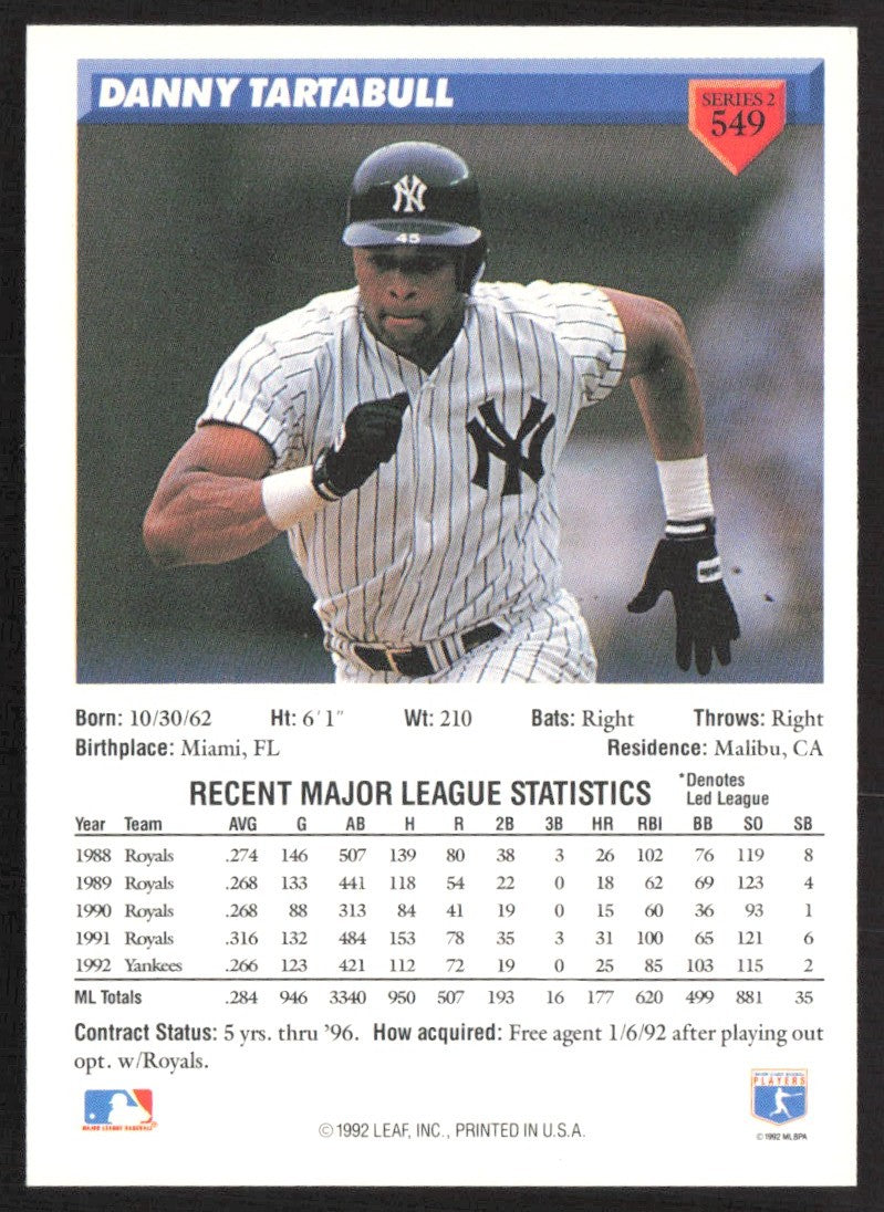 1993 Donruss 549 Danny Tartabull