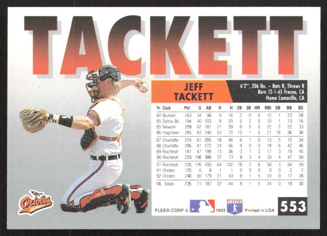 1993 Fleer 553 Jeff Tackett