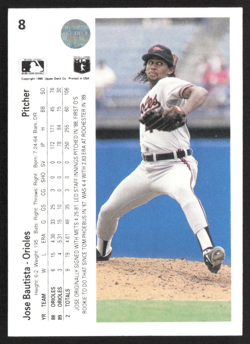 1990 Upper Deck 8 Jose Bautista