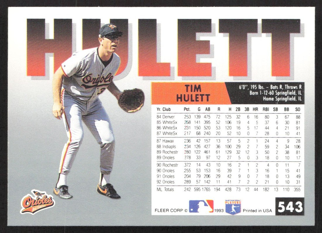 1993 Fleer 543 Tim Hulett