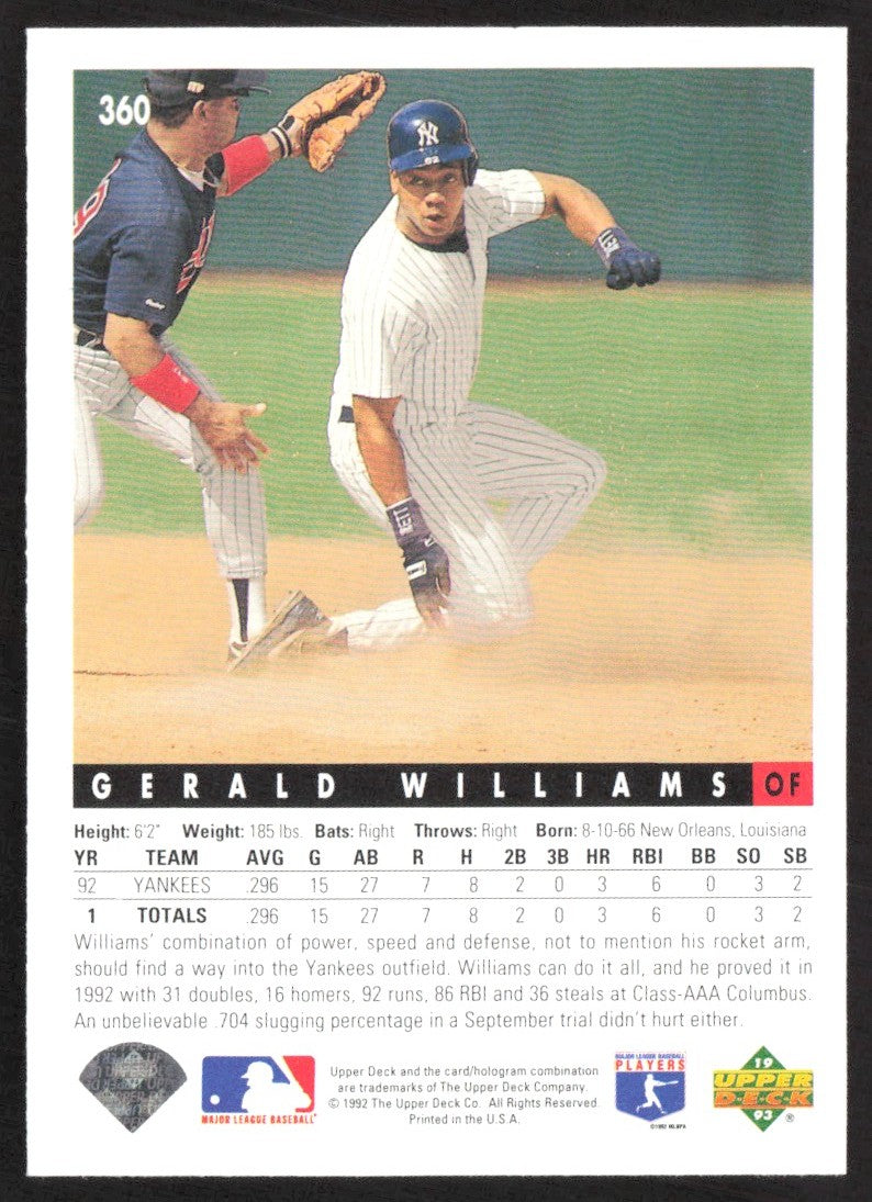 1993 Upper Deck 360 Gerald Williams