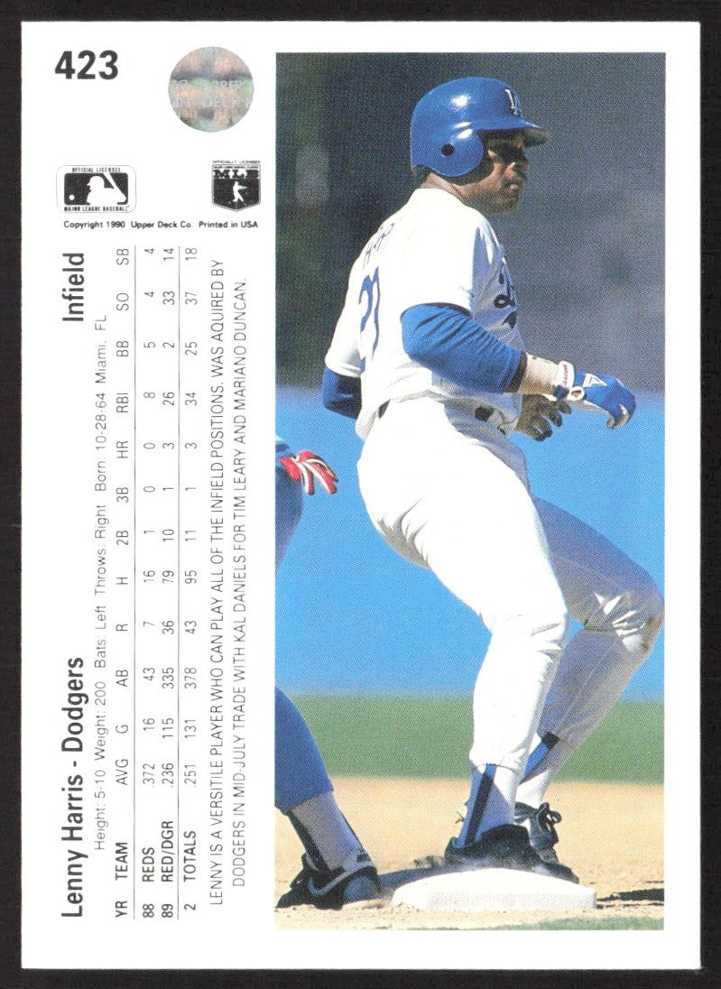 1990 Upper Deck 423 Lenny Harris