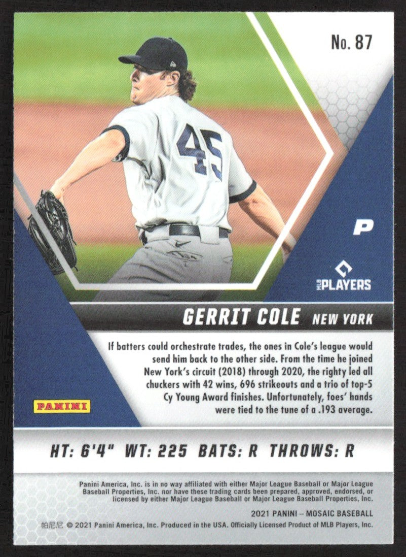 2021 Panini Mosaic 87 Gerrit Cole