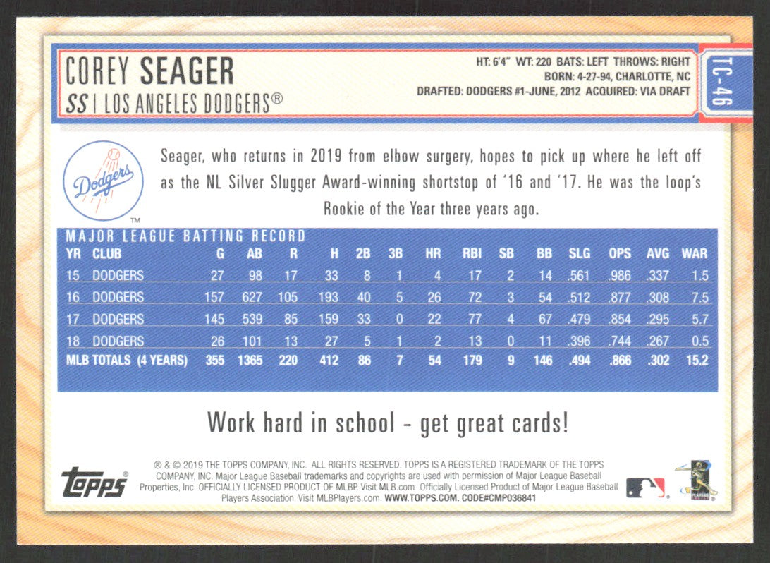 2019 Topps of the Class TC-46 Corey Seager