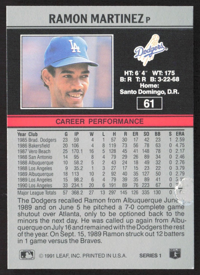 1991 Leaf 5 Ramon Martinez