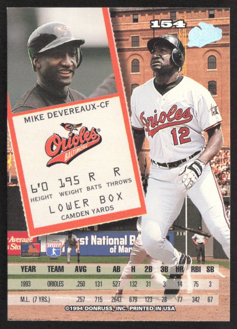 1994 Leaf 154 Mike Devereaux