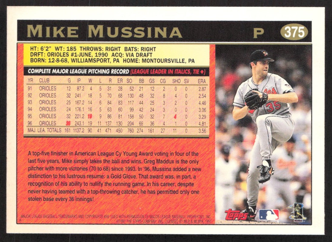 1997 Topps Chrome 128 Mike Mussina