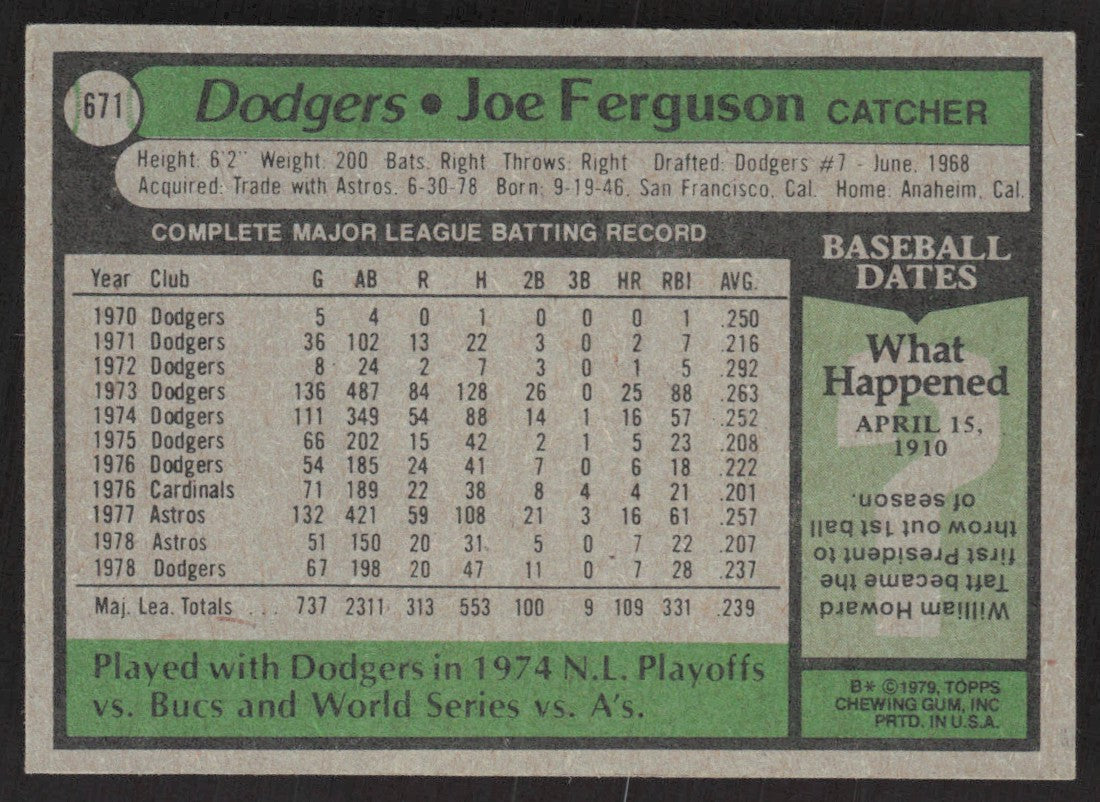 1979 Topps 671 Joe Ferguson