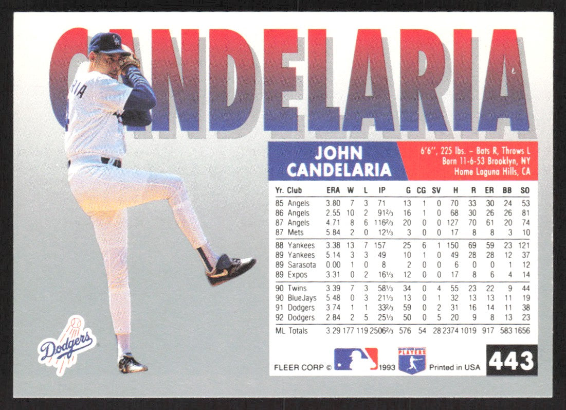 1993 Fleer 443 John Candelaria