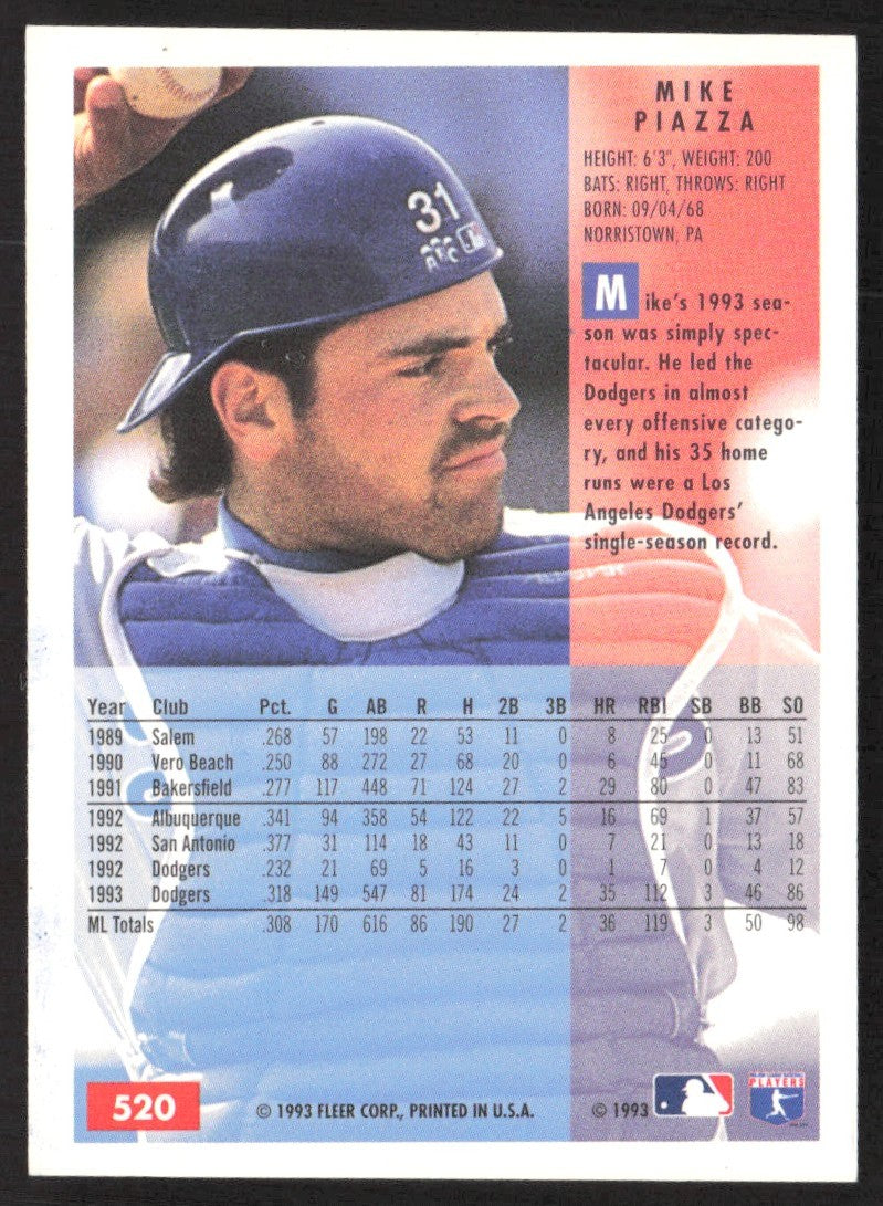 1994 Fleer 520 Mike Piazza