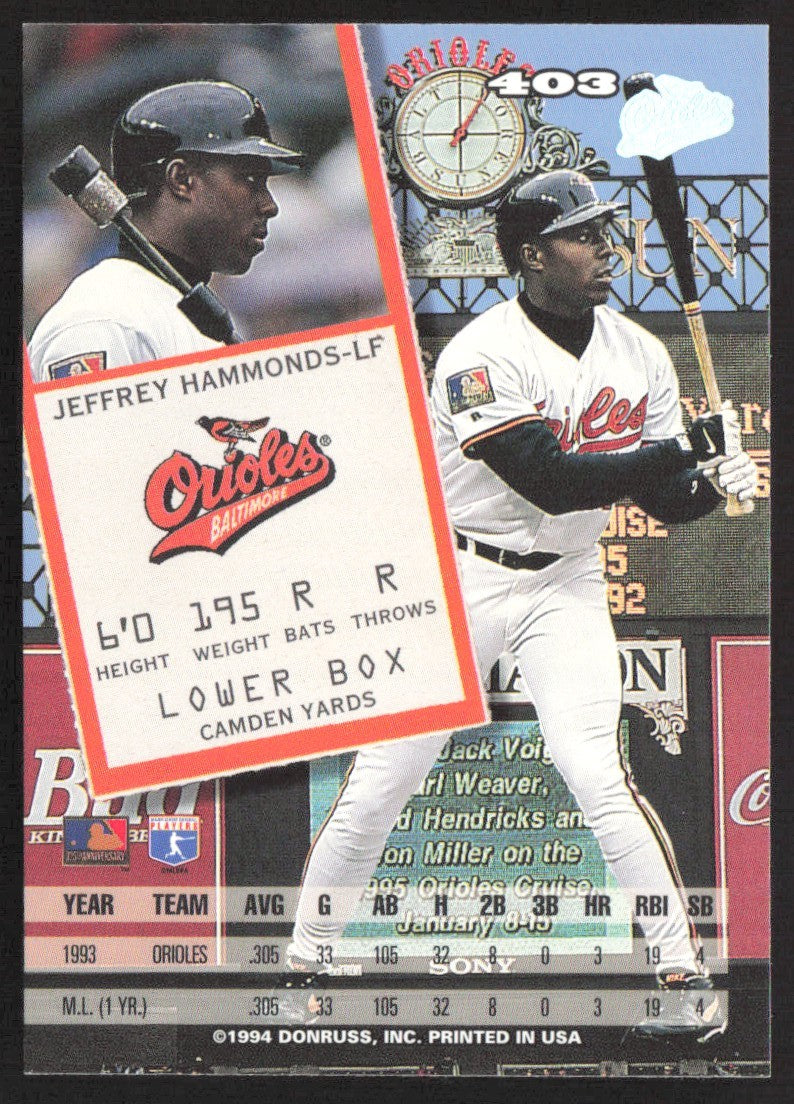 1994 Leaf 403 Jeffrey Hammonds