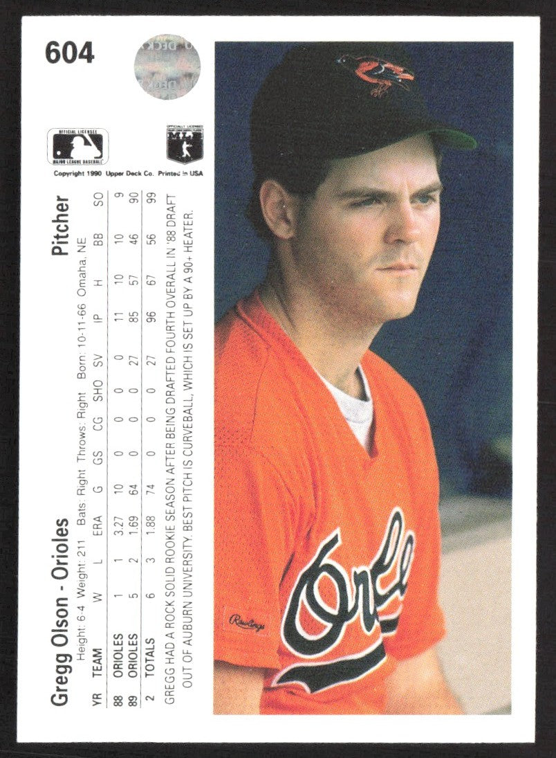 1990 Upper Deck 604 Gregg Olson