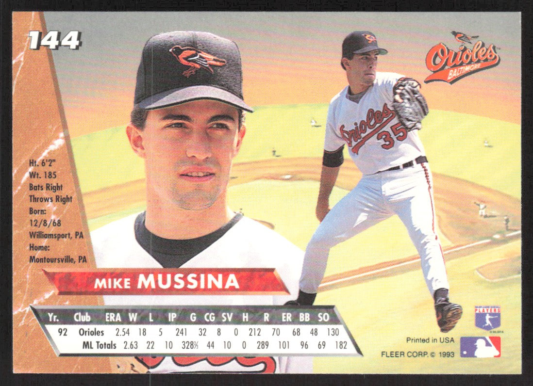 1993 Ultra 144 Mike Mussina