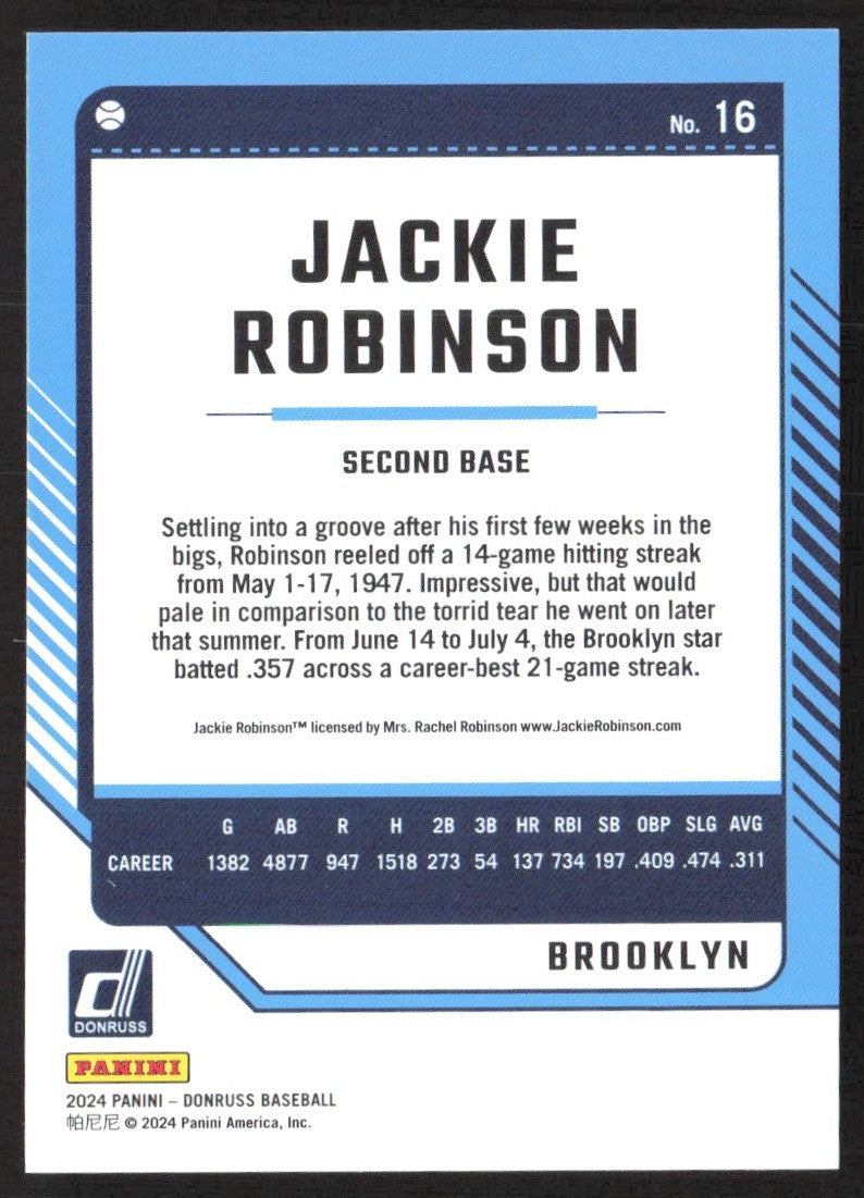 2024 Donruss Blue 16 Jackie Robinson