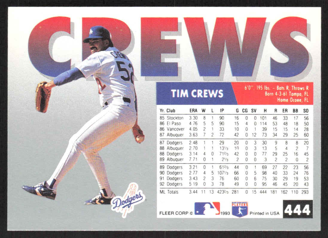 1993 Fleer 444 Tim Crews