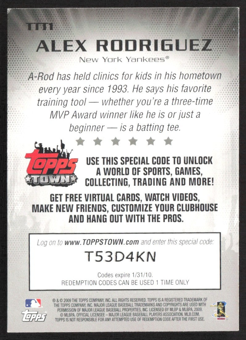 2009 Topps 1 Alex Rodriguez