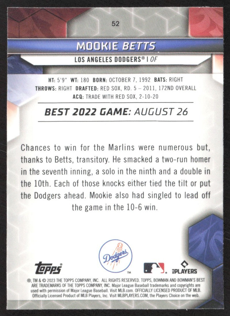 2023 Bowman's Best 52 Mookie Betts