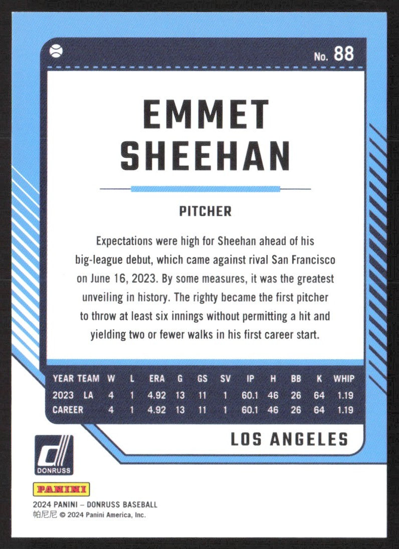 2024 Donruss Blue 88 Emmet Sheehan