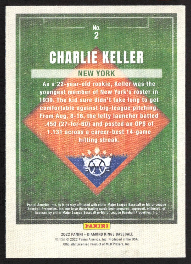 2022 Panini Diamond Kings 2 Charlie Keller