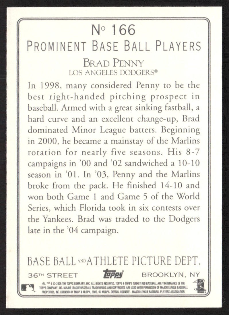 2005 Topps Turkey Red 166 Brad Penny