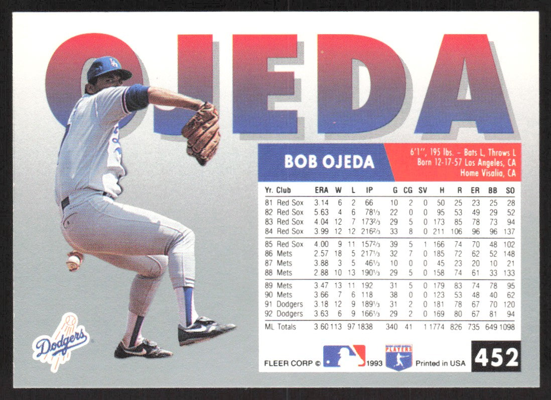 1993 Fleer 452 Bob Ojeda