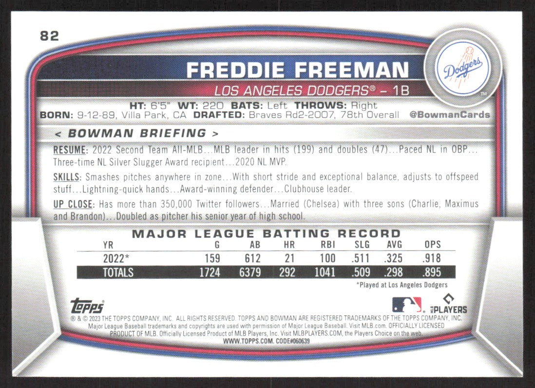 2023 Bowman 82 Freddie Freeman