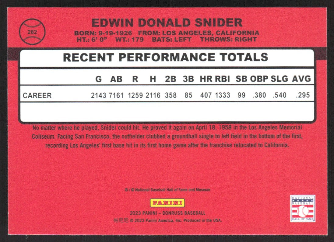 2023 Donruss 282 Duke Snider