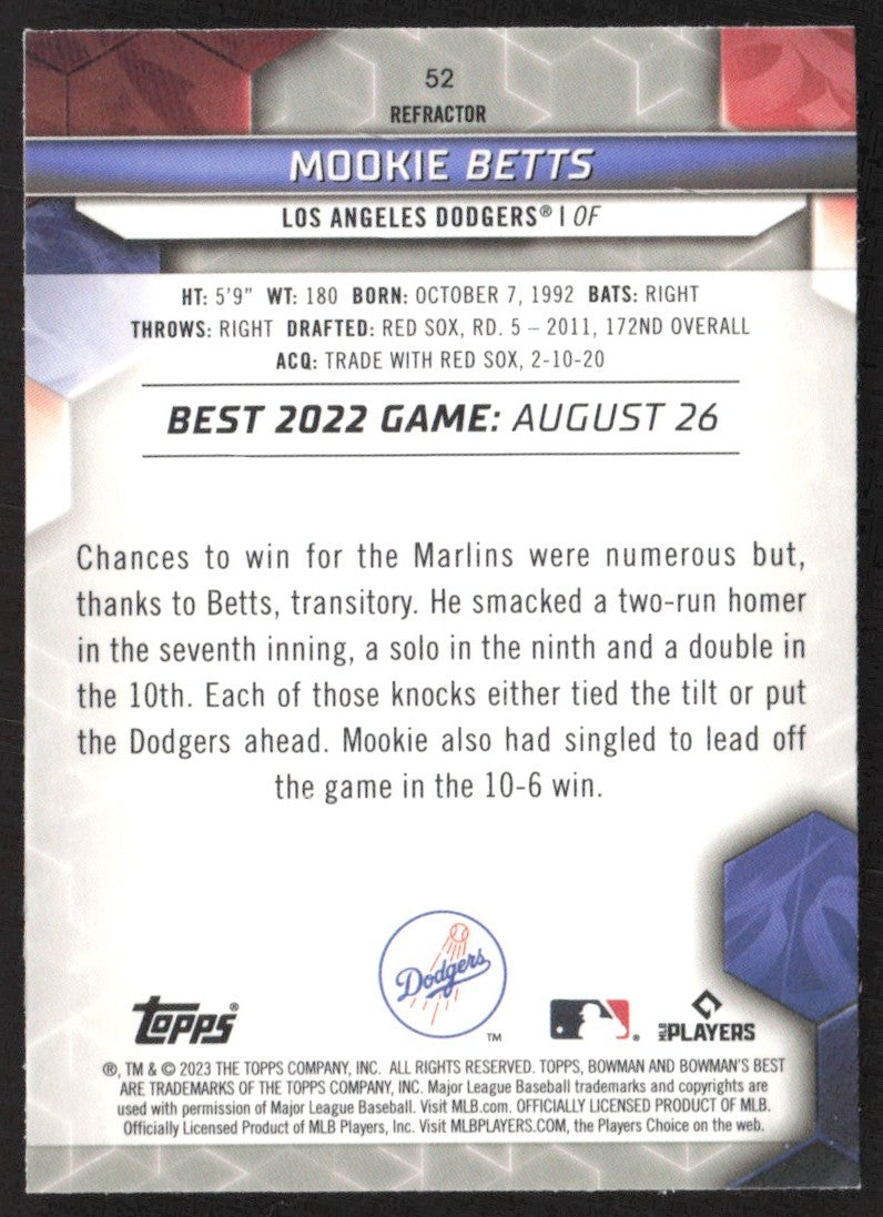 2023 Bowman's Best 52 Mookie Betts