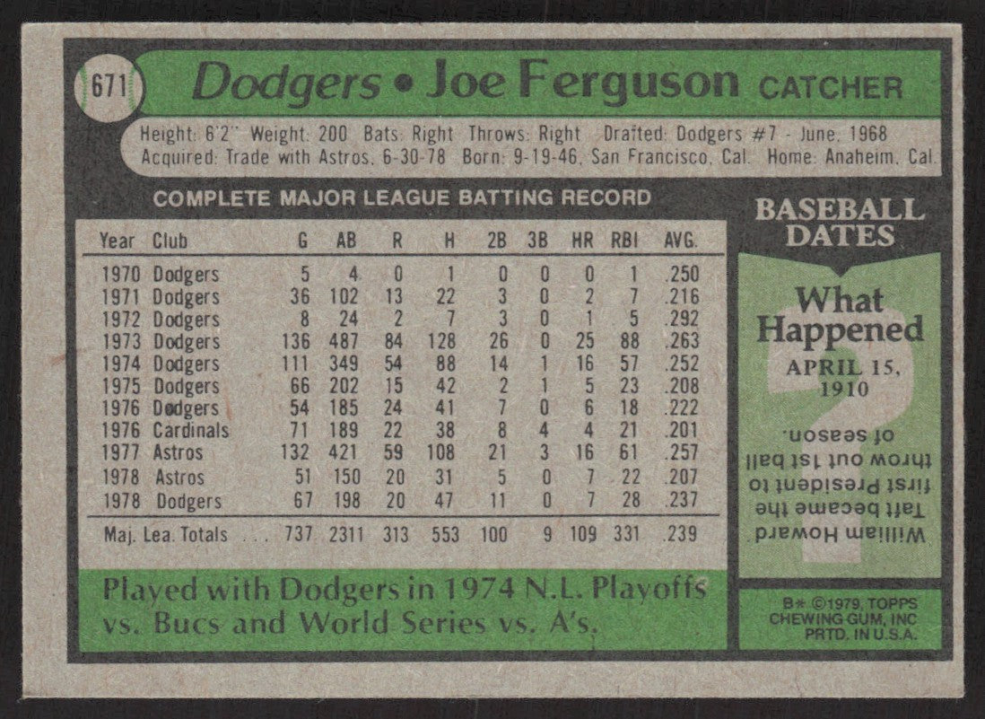 1979 Topps 671 Joe Ferguson