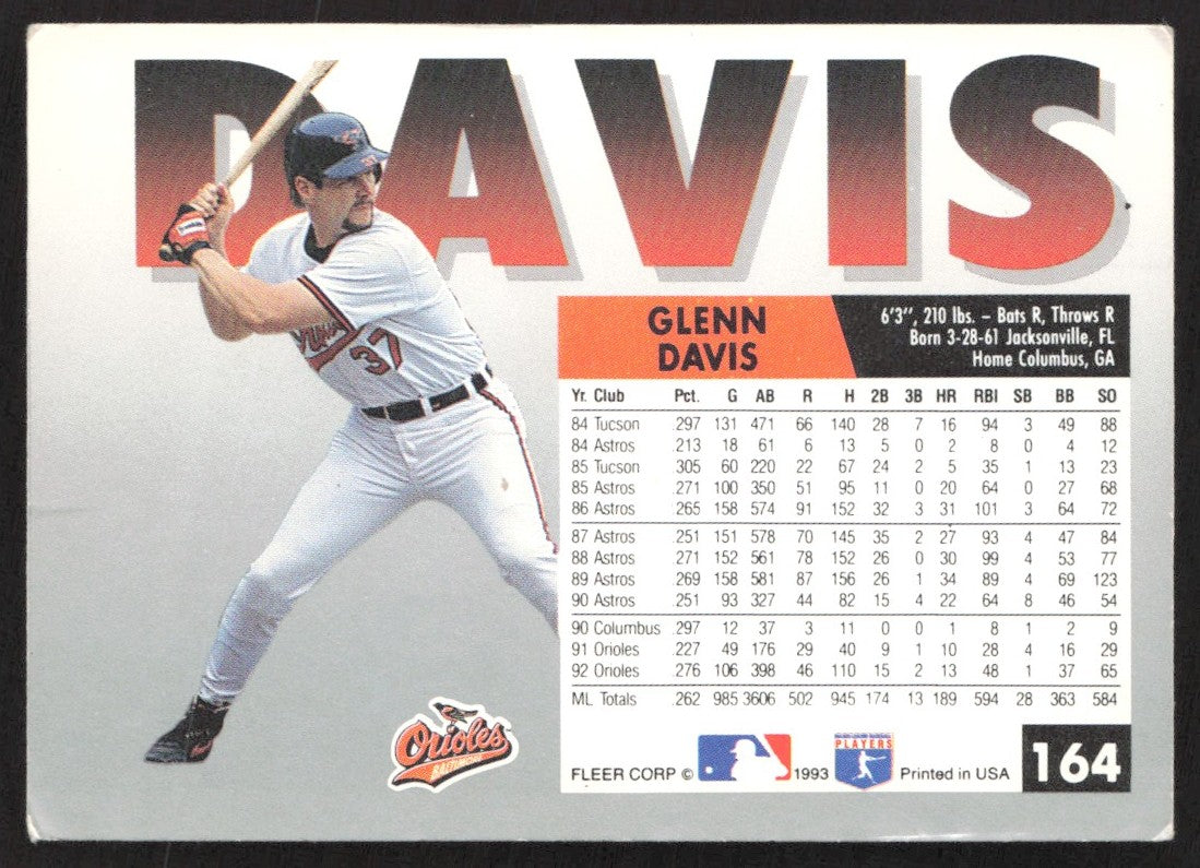 1993 Fleer 164 Glenn Davis