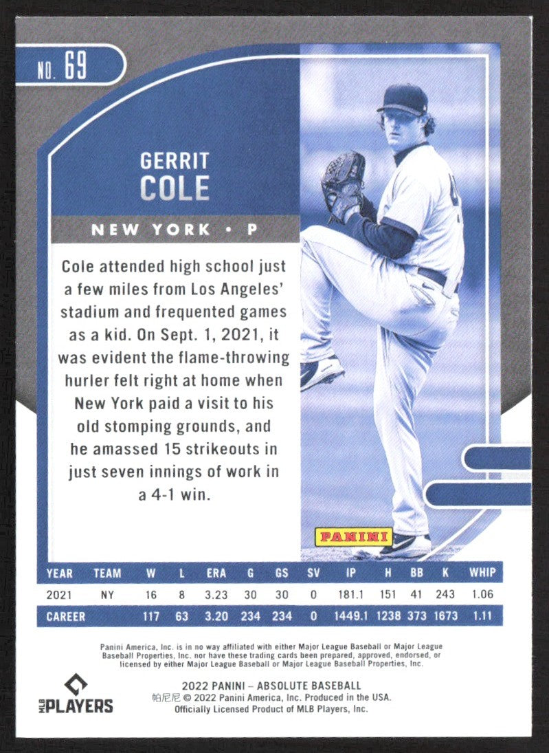 2022 Panini Absolute 69 Gerrit Cole