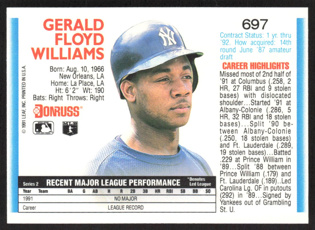1992 Donruss 697 Gerald Williams