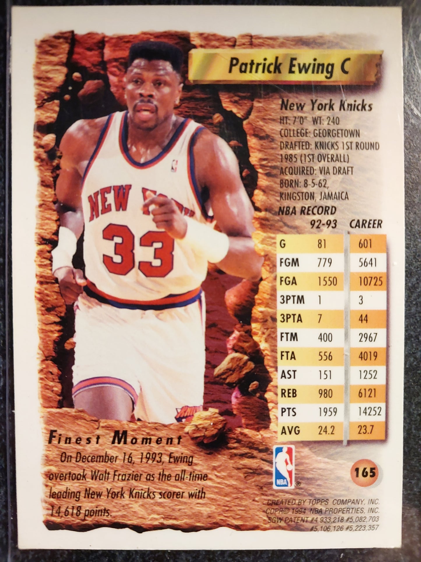 1994 Topps Finest Patrick Ewing