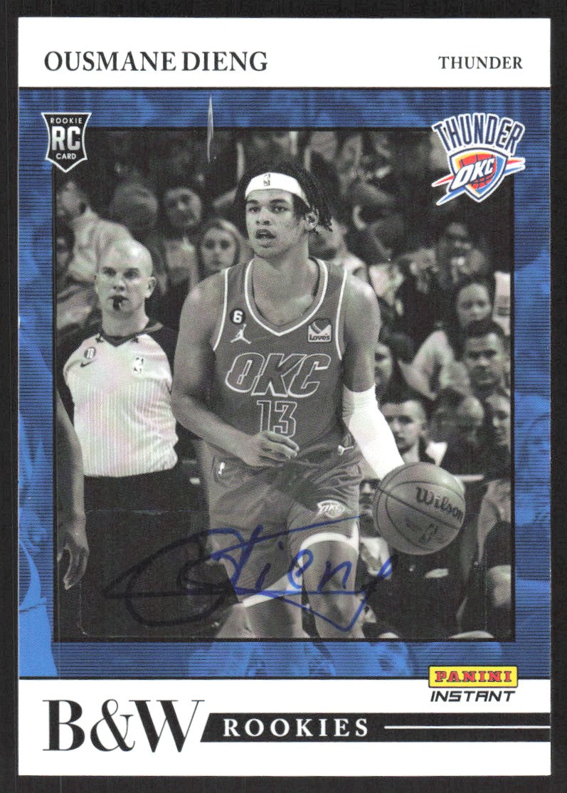 2022-23 Panini Instant NBA B&W Rookies Ousmane Dieng #BW-11 Autographed