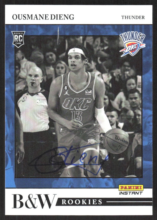 2022-23 Panini Instant NBA B&W Rookies Ousmane Dieng #BW-11 Autographed