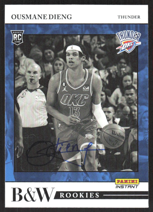 2022-23 Panini Instant NBA B&W Rookies Auto Ousmane Dieng #BW-11