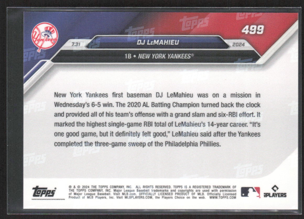 2024 Topps Now DJ LeMahieu #499