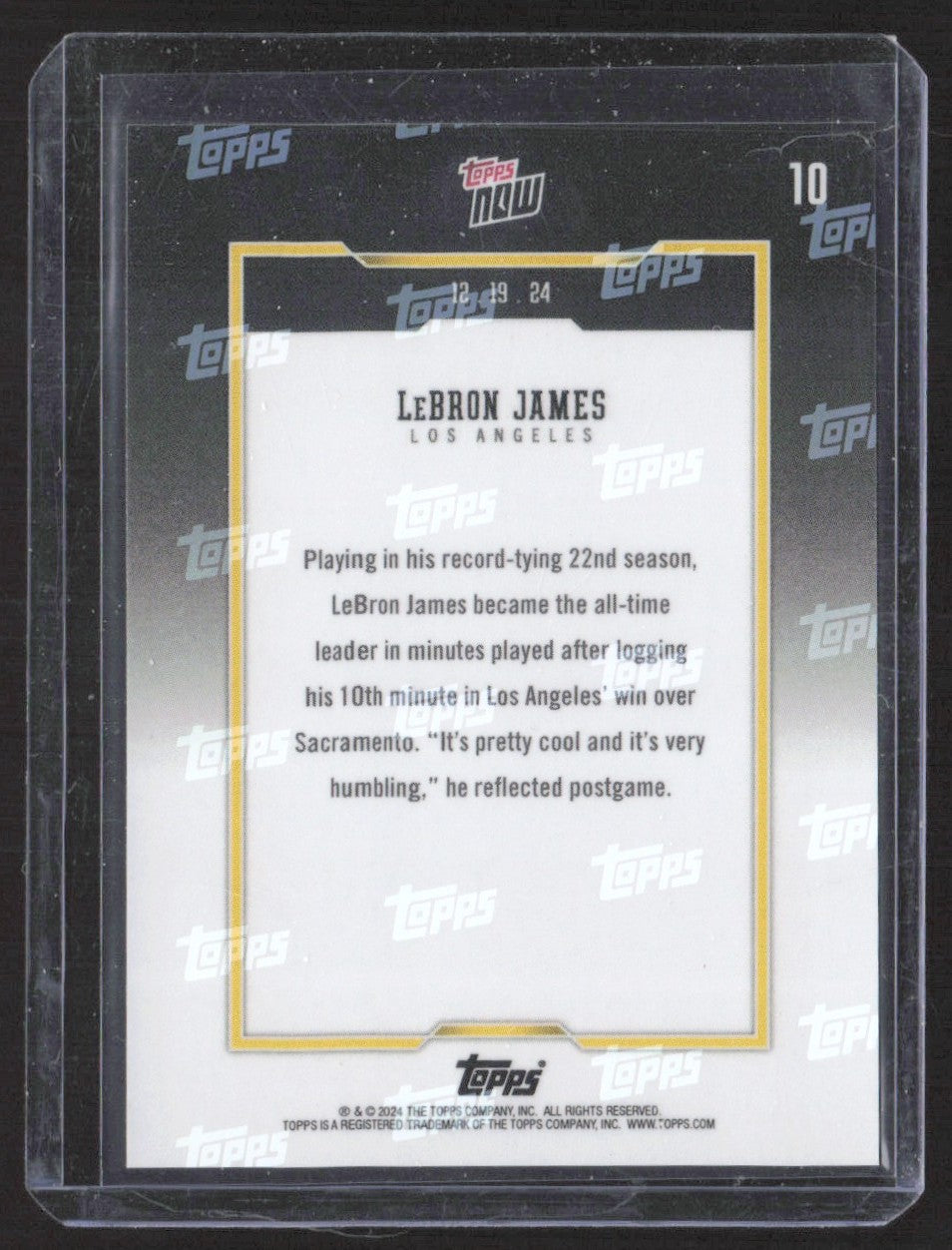 2024-25 Topps Now LeBron James #10