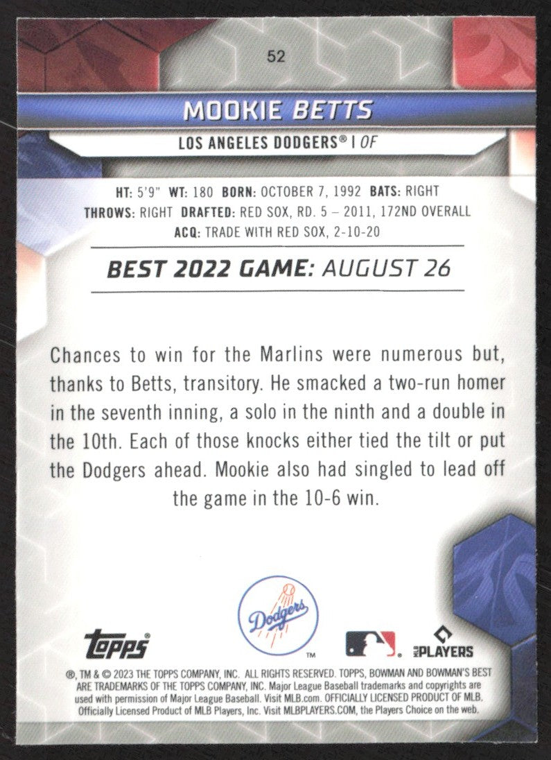2023 Bowman's Best 52 Mookie Betts